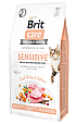 Сухий корм Brit Care Cat GF Sensitive HDigestion & Delicate Taste для котів з чутливим травленням, індичка та лосось, 400 г, фото 3