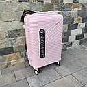 Дорожня валіза Wings DQ181-05 з поліпропілену на 4 колесах, середня рожева, фото 3