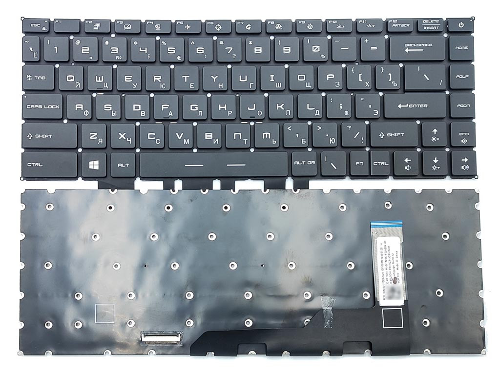 Клавіатура для MSI GE66 Raider MS-1541 GS66 GP66 Stealth MS-16V (RU Black з RGB підсвічуванням). Оригінал
