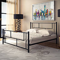 Кровать металлическая двуспальная изголовье с четкими строгими линиями в стиле Loft Амис Тенеро