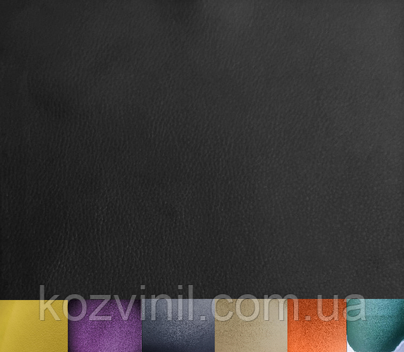 Кожвинил черный полиуретан мебельный ширина 1.4м винилискожа кожзам (ID ...