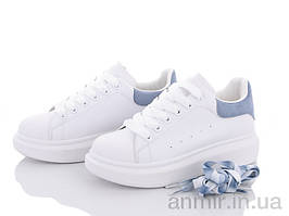 Кросівки дорослі жіночі весна/осінь 20-657 white-d.blue (36-41) "Violeta" купити гуртом на 7 км