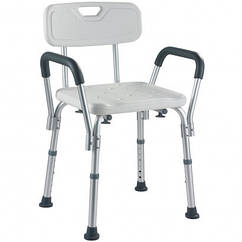 Стілець для ванної та душа зі спинкою та поручнями OSD-QA10 для інвалідів та людей похилого віку
