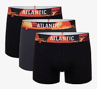 Мужские трусы-шорты Atlantic, набор из 3 шт., хлопок, черные + графит, 3MH-164 XL