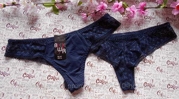 Трусики бразиліана мікрофібра сині M (42-44) Biweier, 80% Poliamide, 20% elastan. (647)