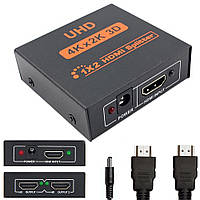 HDMI разветвитель на 2 порта и1 выход (4Кх2К) UHD, питание от сети / Сплитер hdmi / Коммутатор двунаправленный