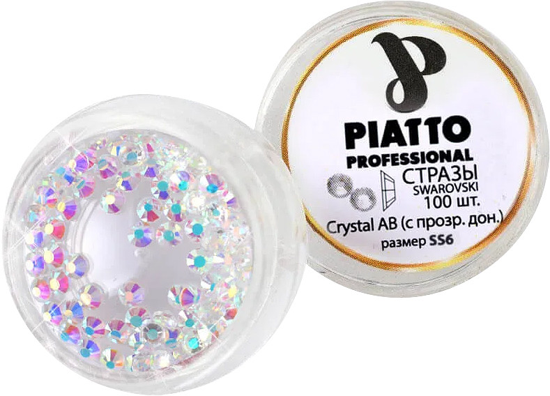 Стрази Сваровскі Сrystal AB (з прозорим дном) SS6 100 шт Piatto
