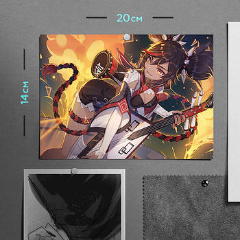 "Синь Янь (Геншин / Genshin)" плакат (постер) розміром А5 (20х14см)