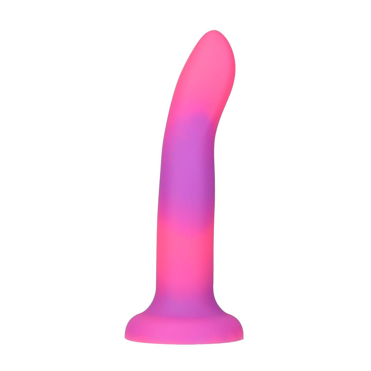Фалоїмітатор світний у темряві ADDICTION Rave 8" Glow in the Dark Dildo Pink Purple, 20,3 см