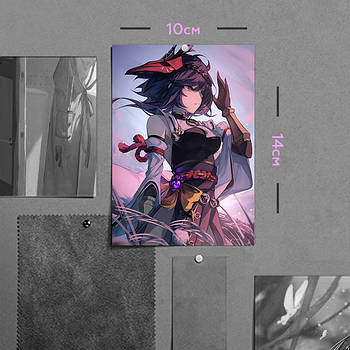 "Кудзьо Сара (Геншин / Genshin)" плакат (постер) розміром А6 (10х14см)