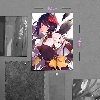 "Кудзьо Сара (Геншин / Genshin)" плакат (постер) розміром А6 (10х14см)