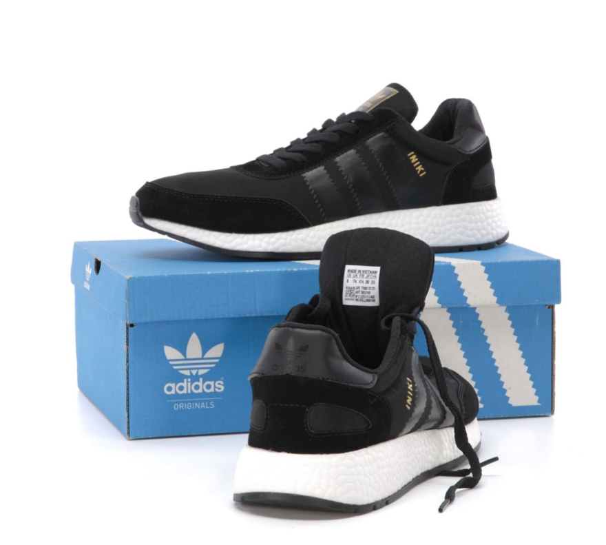 Кроссовки мужские Adidas Iniki черные, Адидас Иники натуральная замша ...