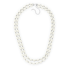 Подвійне намисто з білого перлів, 45см