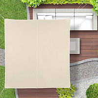 Солнцезащитный квадратный тент для затенения балкона, окна, полиэстер/сталь, бежевый