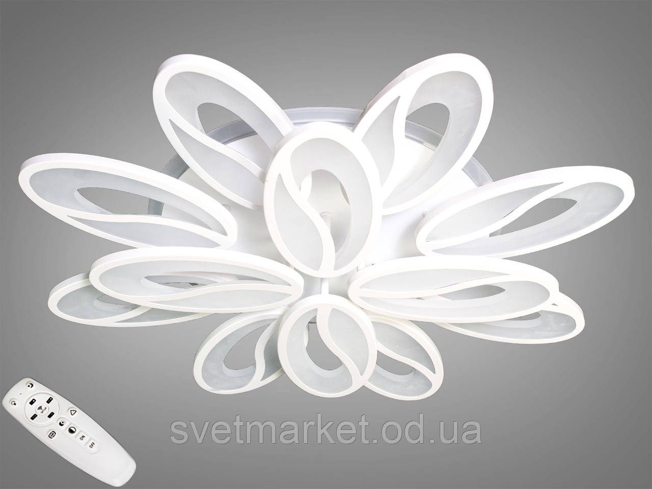 Сучасна люстра з різними режимами освітлення 8090/8+4WH LED 3color dimmer, фото 1