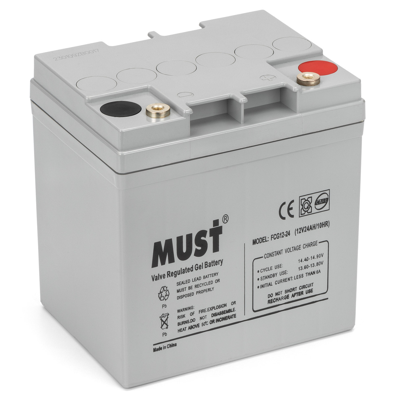 Гелевий акумулятор MUST 12 V 24 AH FCG12-24, фото 1