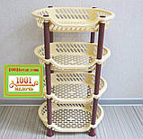 Пластикова етажерка LUX на 6 ярусів, кавово-коричневий, фото 4