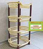 Пластикова етажерка LUX на 6 ярусів, кавово-коричневий, фото 3