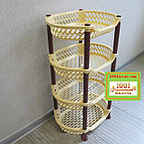 Пластикова етажерка LUX на 6 ярусів, кавово-коричневий, фото 5