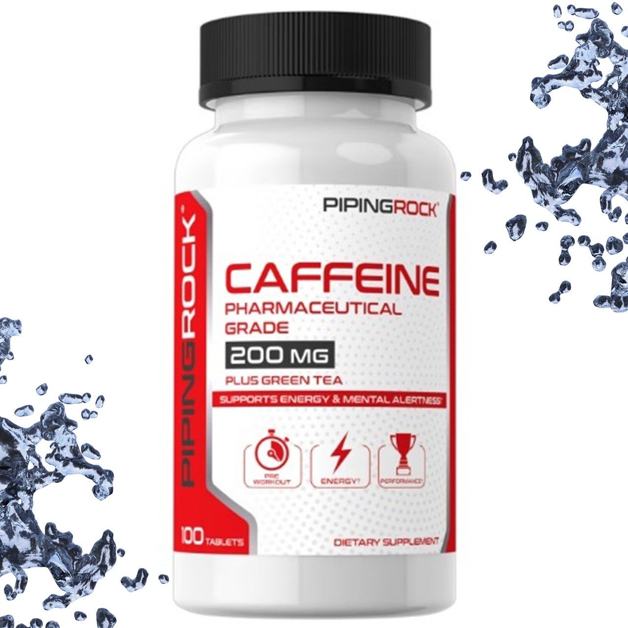 Для енергії Piping Rock Caffeine 200 мг plus Green Tea (Кофеїн, Зелений чай) 100 таблеток
