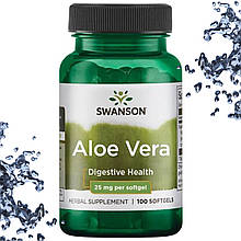 Алое Вера Swanson Aloe Vera 25 мг 100 гелевих капсул