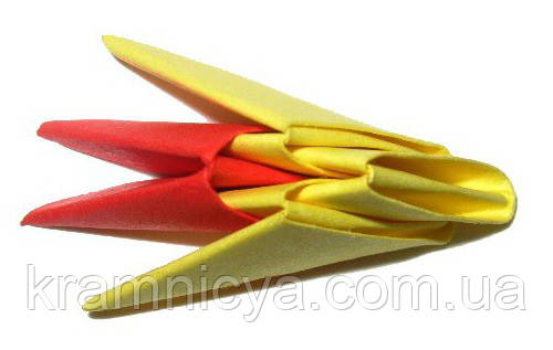 Модульное оригами Бабочка (красно-желтая) - фото 4 - id-p312421624