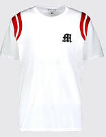 1, Белая хлопковая мужская футболка Размер XL-XXL с вышивкой и вставками Boohoo Man