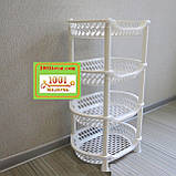 Пластикова етажерка LUX на 4 яруси, біла, блакитна, салатна, кавово-коричневий, фото 6