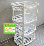 Пластикова етажерка LUX на 4 яруси, біла, блакитна, салатна, кавово-коричневий, фото 7