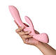 Двосторонній вібратор-кролик Satisfyer Triple Oh Pink, 3 мотори, руків’я-масажер  18+, фото 7