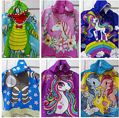 Дитячі пончо мікрофібра в асортименті