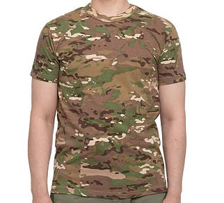 Військова футболка мультикам, бавовняна футболка мультикам, армійська футболка камуфляж 60