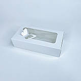 Коробка для макаронс, 200*100*50 мм, з вікном "Метелик", біла, фото 4