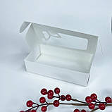 Коробка для макаронс, 200*100*50 мм, з вікном "Метелик", біла, фото 2