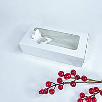 Коробка для макаронс, 200*100*50 мм, с окном "Бабочка", белая