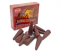 Благовония Sandal Cinnamon "Сандал и Корица" Hem конусные Индия