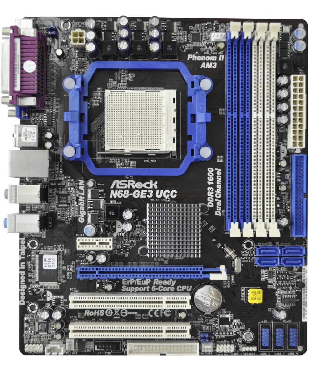 Плата під AMD SAM3 ASRock N68-GE3 UCC на DDR3 ! Розуміє ВСІ 2-6 ЯДЕРНІ ПРОЦИ X2-X6 до PHENOM II X6