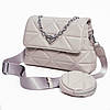 Сумка Жіноча з монетницею M&JJ пудрово-сірий 23*26*18*9 см 4026, фото 2