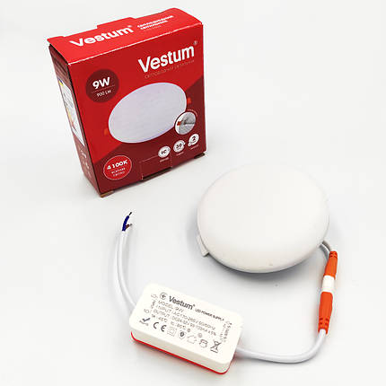 LED світильник Vestum коло "без рамки" 9W 4100К 937-1 1-VS-5504, фото 1