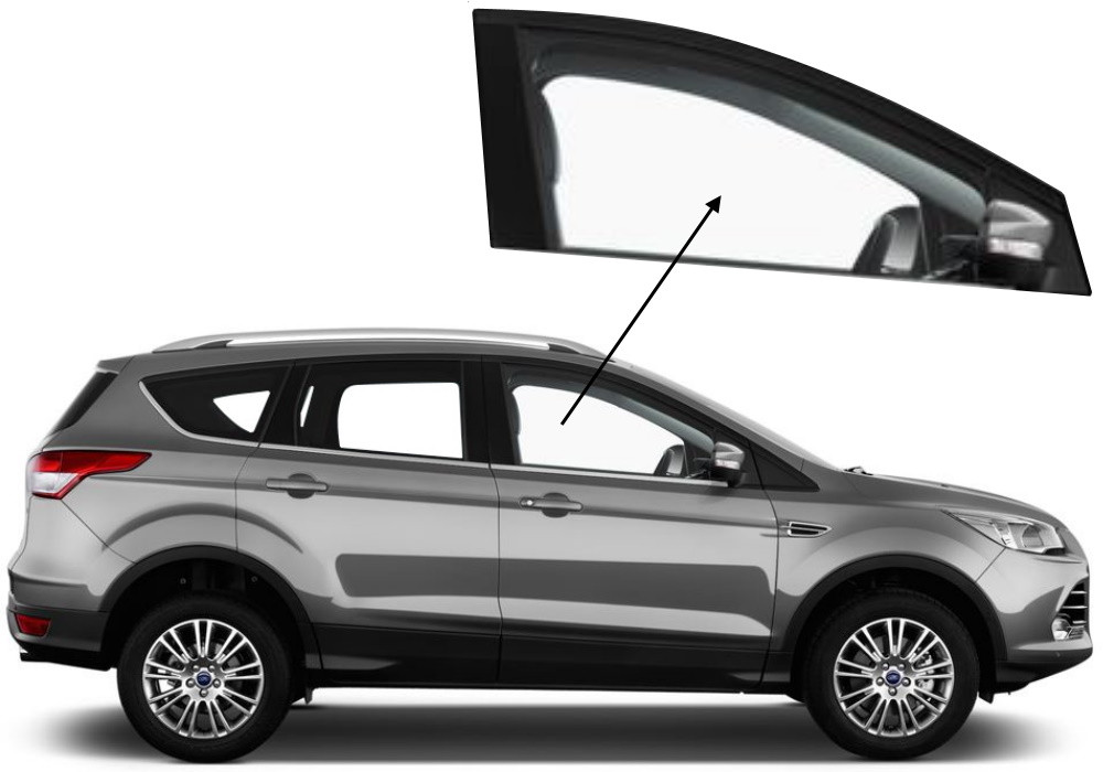 Бічне скло Ford Kuga 2012-2019 передніх дверей праве