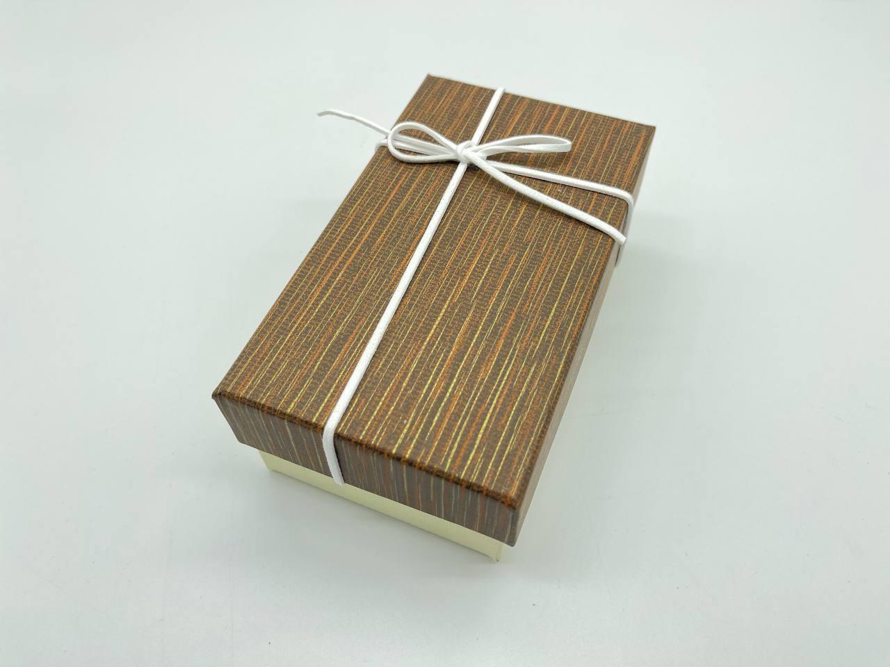 Коробка подарункова прямокутна.Коричневий 9х15х6см., фото 1