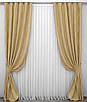 Комплект (2 шт. 1,5х2,75)  готових штор з жаккарду "Корона". Колір золото. Код 393ш 30-134, фото 2