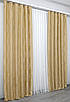 Комплект (2 шт. 1,5х2,75)  готових штор з жаккарду "Корона". Колір золото. Код 393ш 30-134, фото 5