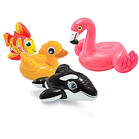 Надувні іграшки, набір 4шт (косатка, фламінго, риба, качечка), Intex 58590-4
