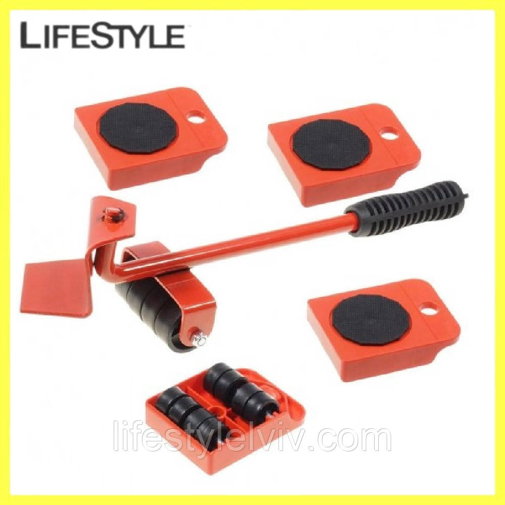 Набір для переміщення меблів та важких предметів / Компактний домкрат для перестановки / Транспортер, фото 1