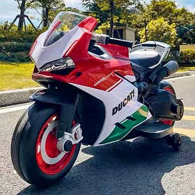 Дитячий електромотоцикл Ducati (1 акум 12V5.5AH, 1 мотор 45W, MP3, USB, EVA) Bambi M 5009E-1-3 Біло-червоний