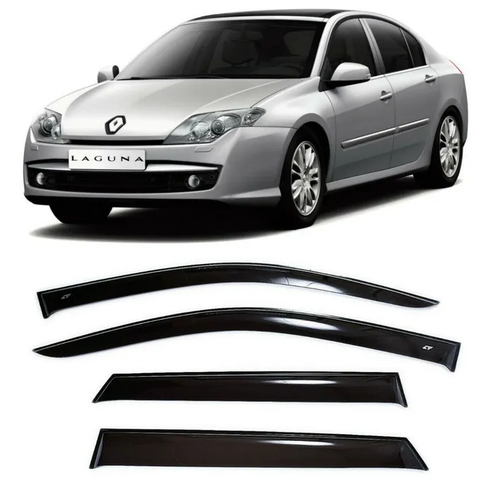 Дефлектори бічних вікон Renault Laguna III седан 2007-2015 (скотч) ACRYL-AUTO (скотч) вітровики на двері