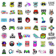 Набір вінілових наклейок стикерів Геймерський Стікербомбінг на авто ноутбук стіну 50 шт., фото 2