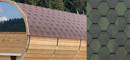 Бітумна черепиця Tegola ECO ROOF HEXAGONAL Mixed Green, фото 3