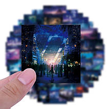 Набір вінілових наклейок стикерів Нічні Пейзажі Стикербомбінг на авто ноутбук стіну 60 шт., фото 2